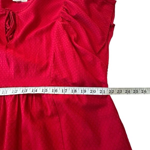 Knox Rose Red Flowy Tiered Textured Mini Dress, XL - Picture 6 of 12